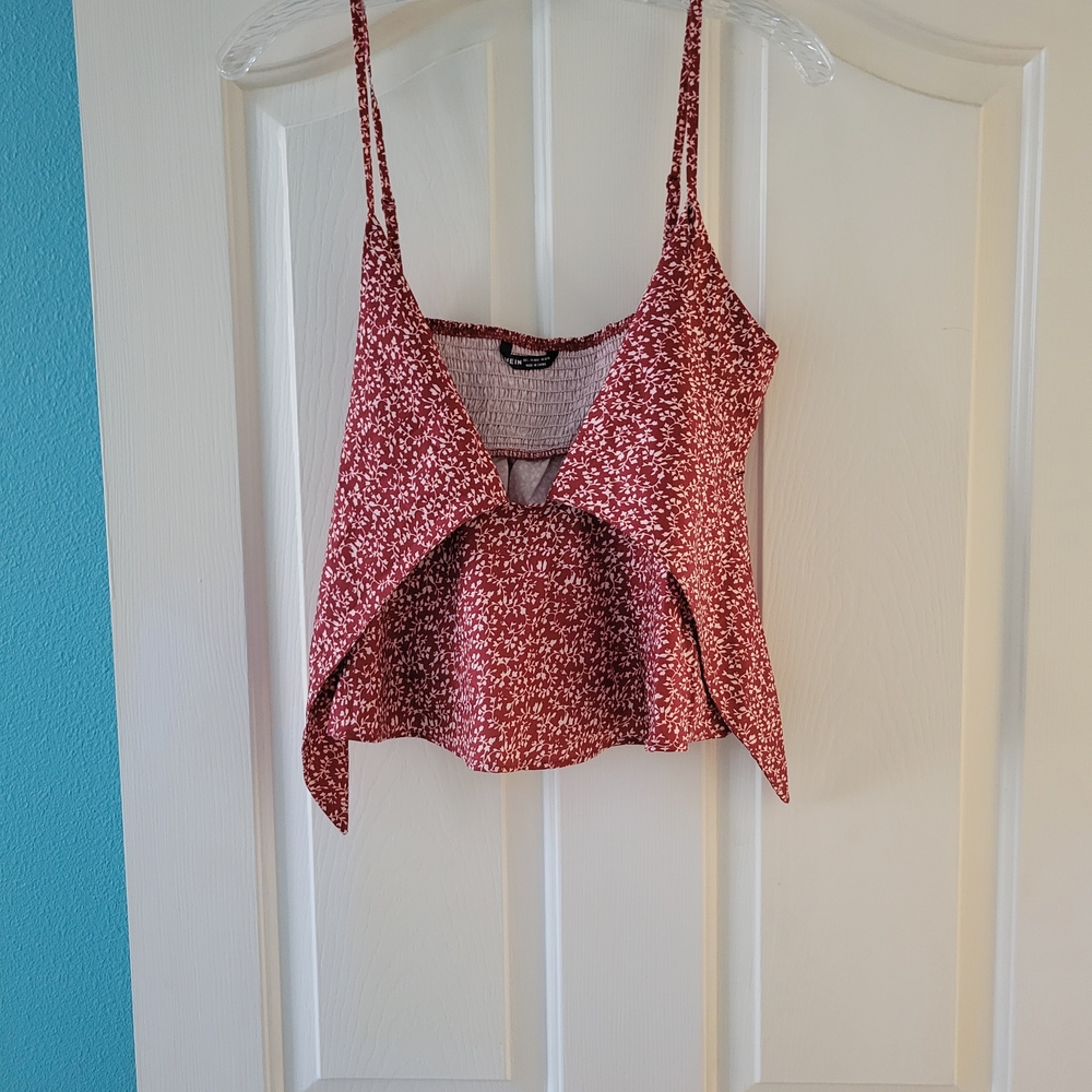SHEIN Burgundy Floral Camisole Top